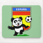 This adorable little panda is too cute! He's featured in front of a large flag from Spain and ready to play football and score some goals. This cute design is perfect for football players and soccer fans.