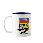 This adorable little panda is too cute! He's featured in front of a large flag from Spain and ready to play football and score some goals. This cute design is perfect for football players and soccer fans.