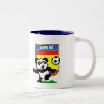 This adorable little panda is too cute! He's featured in front of a large flag from Spain and ready to play football and score some goals. This cute design is perfect for football players and soccer fans.