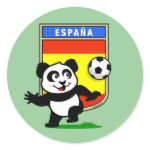 This adorable little panda is too cute! He's featured in front of a large flag from Spain and ready to play football and score some goals. This cute design is perfect for football players and soccer fans.