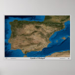Spain &amp; Portugal satellite poster