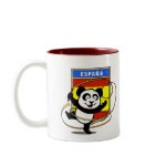 This adorable little panda bear is too cute! Featured in front of a large flag from Spain, this panda is getting ready to do a rhythmic gymnastics routine with a gymnastics ribbon! This cute design is perfect for gymnasts and gymnastics fans.