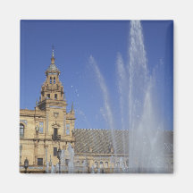 Spain, Sevilla, Andalucia Fountain and ornate Refrigerator Magnet