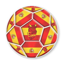 Spain soccer ball La Furia Roja Toro flags Refrigerator Magnets