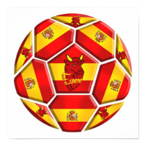 Spain soccer ball La Furia Roja Toro flags posters