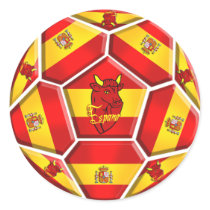 Spain soccer ball La Furia Roja Toro flags stickers by SoccerJersey Spain soccer ball La Furia Roja Toro flags stickers