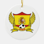 Spain Soccer Circle Ornament