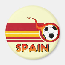 Spain Soccer Round Magnet