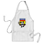 This adorable little panda loves to get out on the court and hits some balls. Panda plays in front of a large flag of Spain. This is a great design for anyone who loves to play tennis, watch tennis or just loves cute pandas.