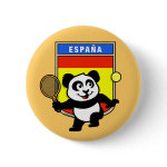This adorable little panda loves to get out on the court and hits some balls. Panda plays in front of a large flag of Spain. This is a great design for anyone who loves to play tennis, watch tennis or just loves cute pandas.