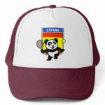 This adorable little panda loves to get out on the court and hits some balls. Panda plays in front of a large flag of Spain. This is a great design for anyone who loves to play tennis, watch tennis or just loves cute pandas.
