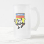 This adorable little panda loves to get out on the court and hits some balls. Panda plays in front of a large flag of Spain. This is a great design for anyone who loves to play tennis, watch tennis or just loves cute pandas.