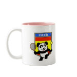 This adorable little panda loves to get out on the court and hits some balls. Panda plays in front of a large flag of Spain. This is a great design for anyone who loves to play tennis, watch tennis or just loves cute pandas.