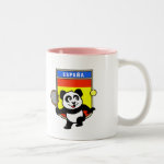 This adorable little panda loves to get out on the court and hits some balls. Panda plays in front of a large flag of Spain. This is a great design for anyone who loves to play tennis, watch tennis or just loves cute pandas.