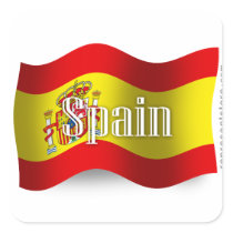 Spain Waving Flag Stickers