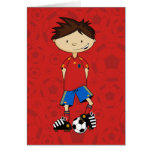 Spain World Cup Soccer Boy Greeting Card