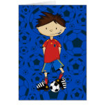 Spain World Cup Soccer Boy Greeting Card