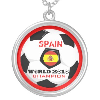 Spain World Cup Soccer Champion 2010 Round Necklac necklace