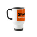 SPAM KILLS white travel mug
