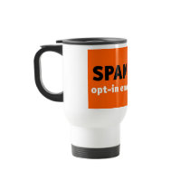 SPAM KILLS white travel mug