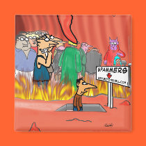 Spammer In Hell Cartoon - Funny magnets