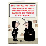 spandex nuns no-no dress code greeting cards