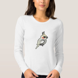 Spangled Cockatiel Women's American Apparel Fine Jersey Long Sleeve T-Shirt