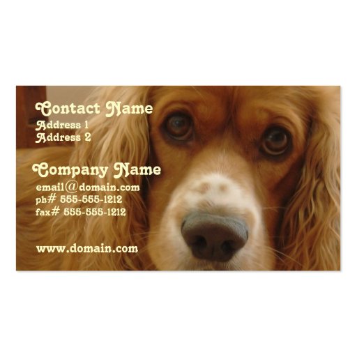 Spaniel Breed Business Card (front side)
