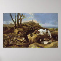 "Spaniels Stalking Rabbits in the Dunes" Poster