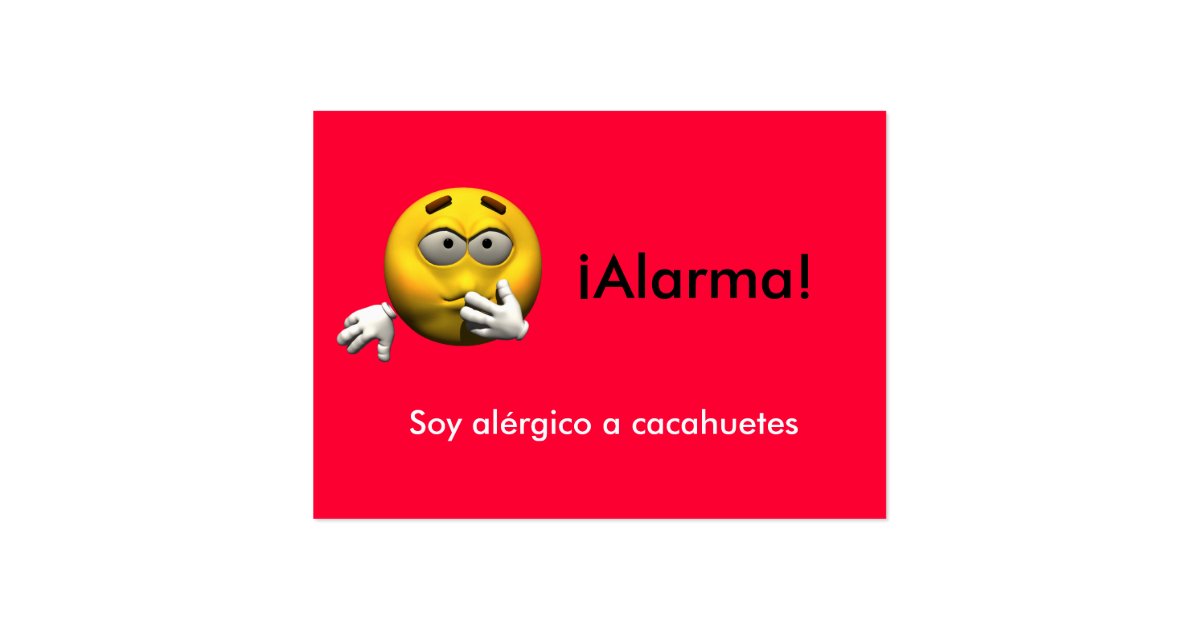 Spanish Allergy Info card Peanut Zazzle