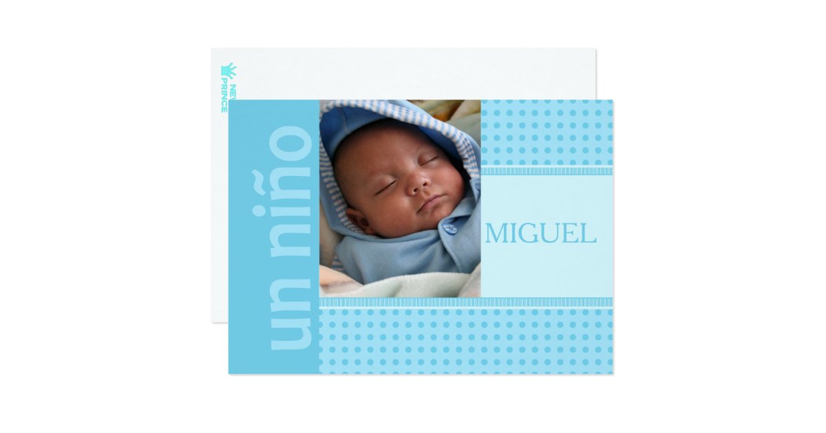 spanish Baby Boy Birth Announcement Zazzle
