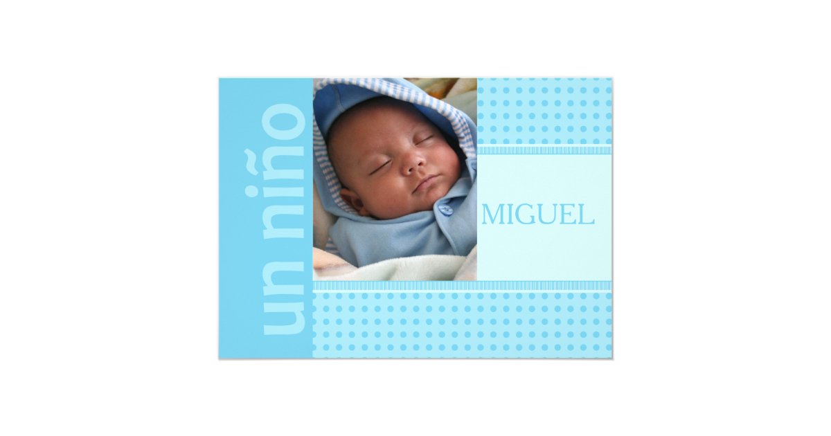 spanish Baby Boy Birth Announcement Zazzle