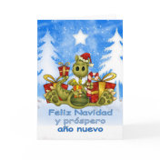 Spanish Christmas Card - Cute Dragon - Feliz Navid
