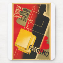 Spanish Civil War Anarchist / Facism Rare Poster Mouse Pads