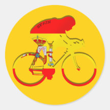 Spanish Cycling Spain France Winners gifts Round Stickers