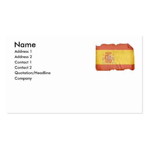 Spanish Flag Business Card Template (front side)