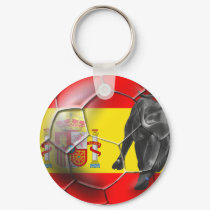 Spanish flag soccer ball Spain soccer gifts keychains