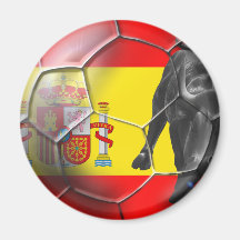 Spanish flag soccer ball Spain soccer gifts Fridge Magnets