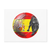Spanish flag soccer ball Spain soccer gifts postcards by SoccerJersey Spanish flag soccer ball Spain soccer gifts postcards