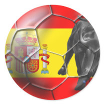 Spanish flag soccer ball Spain soccer gifts stickers by SoccerJersey Spanish flag soccer ball Spain soccer gifts stickers