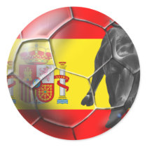 Spanish flag soccer ball Spain soccer gifts stickers by SoccerJersey Spanish flag soccer ball Spain soccer gifts stickers