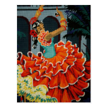 Spanish Flamenco Dancer Post Card