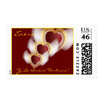Spanish January Garnet Postal Stamp-Customize