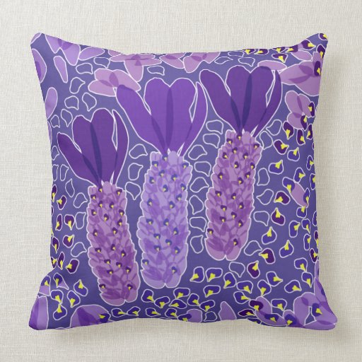Spanish lavender throw pillow Zazzle