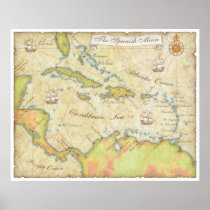 Spanish Main Map Poster