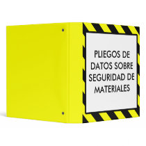Spanish Material Safety Data Sheet OSHA Binder