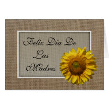 Spanish Mothers Day Card - Sunflower
