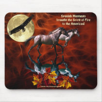 Spanish Mustang Stallion Horses Fractal  Mousepad