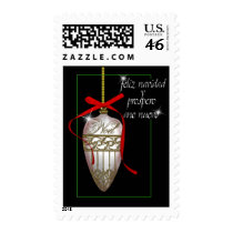 Spanish pearl white christmas bauble postage postage
