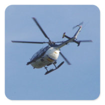 Spanish Police Messerschmitt Helicopter Square Stickers